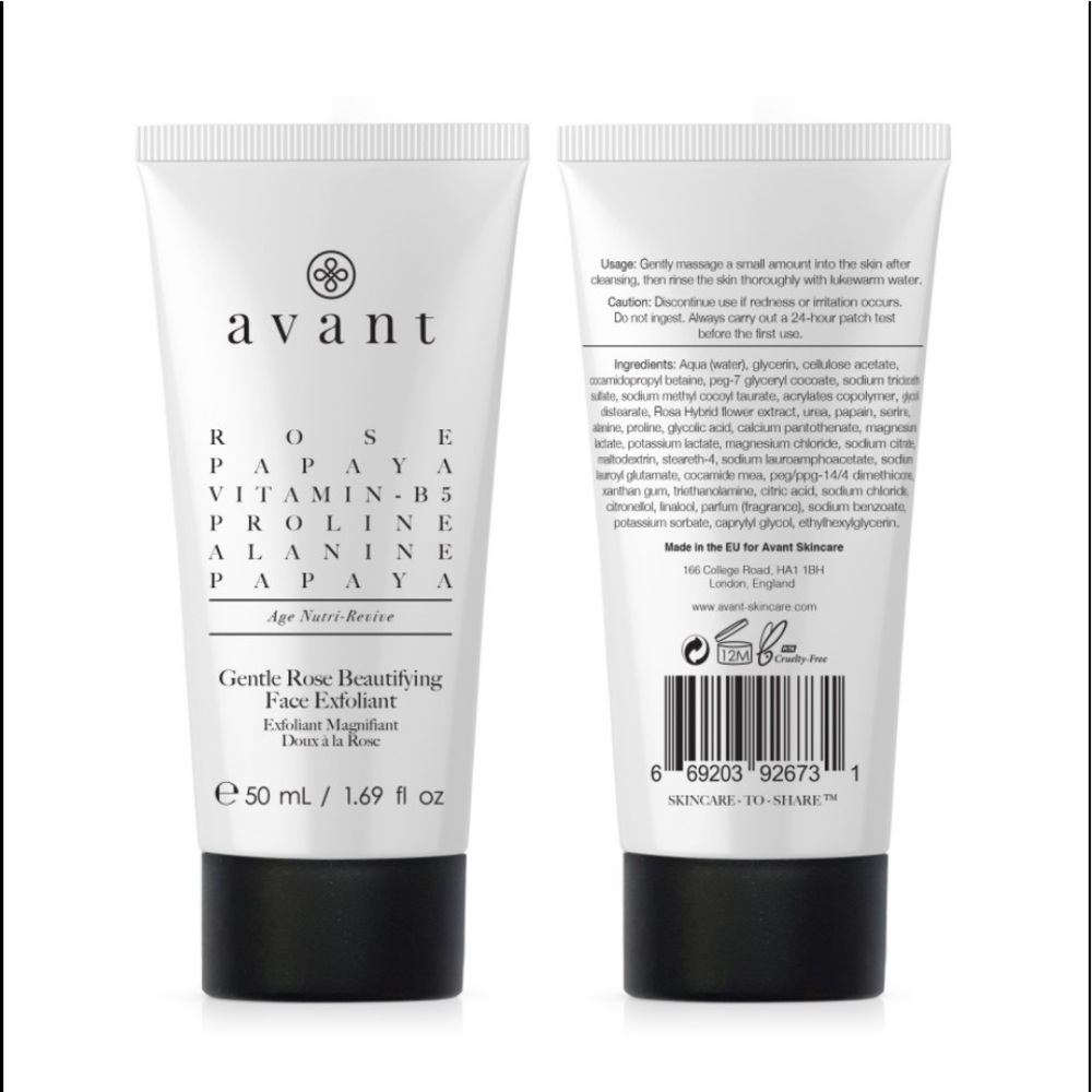 Avant Rose Papaya Gentle Rose Beautifying Face Exfoliant